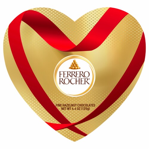 Ferrero Rocher Fine Hazelnut Chocolates, Valentine’s Day Heart Gift Box, 16 Count, Premium Chocolate Perspective: front