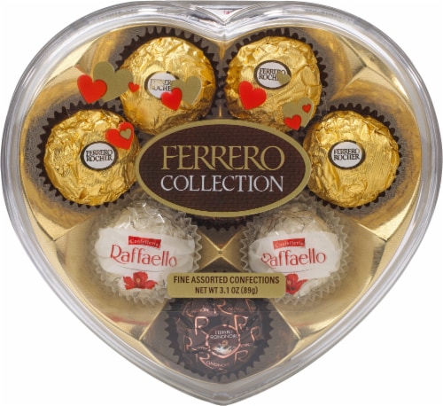 FERRERO COLLECTION Fine Assorted Confections Heart Box, Premium Chocolate Gift for Valentine’s Day Perspective: front