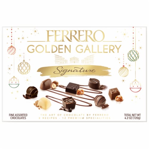Ferrero Holiday Golden Gallery Signature Fine Assorted Chocolates Perspective: front