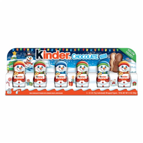 Kinder Milk Chocolate with Creamy Milky Filling Mini Snowman Figures Stocking Stuffers Holiday Gift Perspective: front