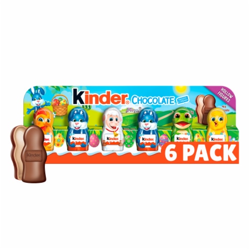 Kinder Easter Mini Hollow Milk Chocolate Candy Figures, 6-Figure Pack, 3.1 oz Perspective: front