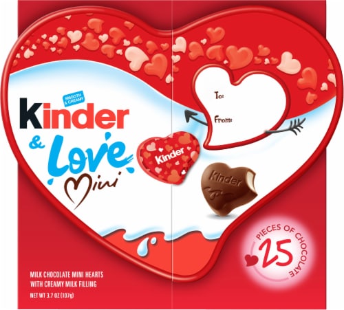 Kinder & Love Gift Box Mini Milk Chocolate Hearts Valentines Gift, 3.7 oz -  Baker's