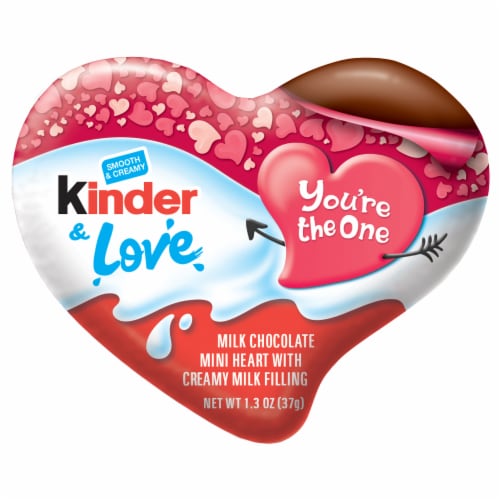 Kinder Love Individually Wrapped Milk Chocolate Heart Perspective: front