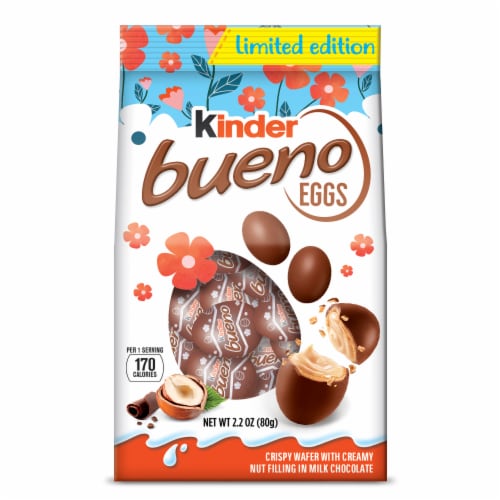 Kinder Bueno Easter Eggs Milk Chocolate With Creamy Hazelnut Filling Perspective: front