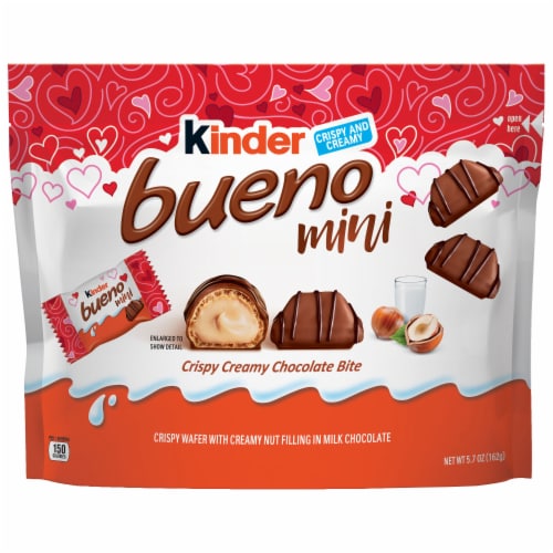 Kinder Bueno Milk Chocolate and Hazelnut Cream Valentine\'s Day Gift  Chocolate Bars, 5.7 oz - Baker\'s