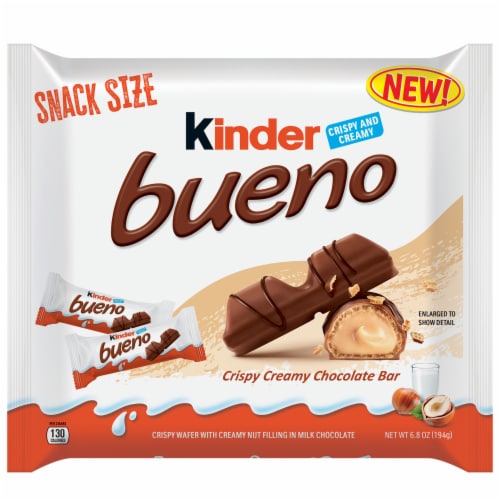 Kinder Bueno Milk Chocolate and Hazelnut Cream, Snack Size Chocolate Bars Perspective: front