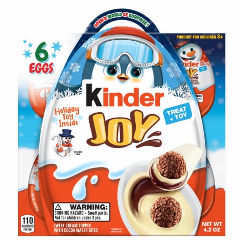 Kinder Joy Eggs Sweet Cream And Chocolatey Wafers Holiday Treat Plus Toy, 6  / 0.7 oz - Kroger