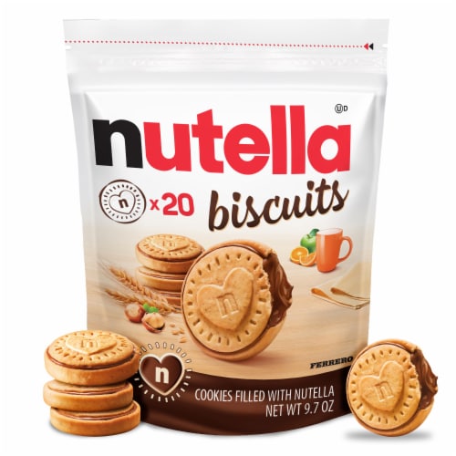 Nutella Biscuits Hazelnut Spread with Cocoa Sandwich Cookies Perspective: front