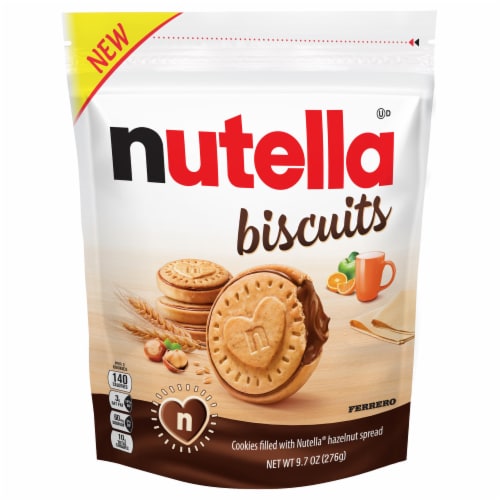Nutella Biscuits, Hazelnut Spread with Cocoa Snacks Perspective: front