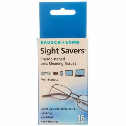 Bausch & Lomb Sight Savers Pre-Moistened Lens Cleaning Tissues, 16 Ct Perspective: front