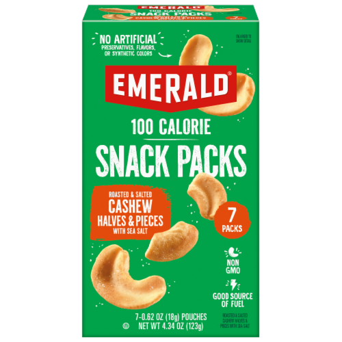 Emerald® 100 Calorie Packs Roasted & Salted Cashews Perspective: front