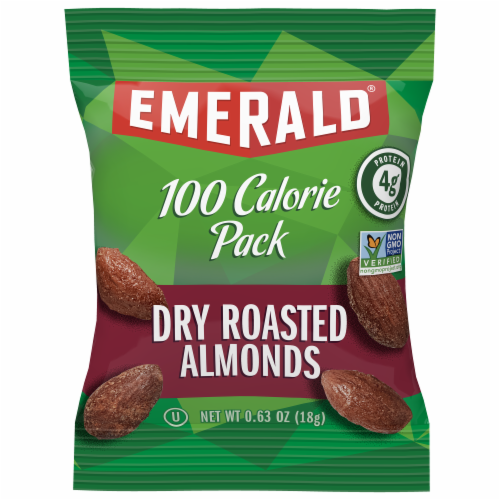 Emerald 100 Calorie Dry Roasted Almonds Perspective: front