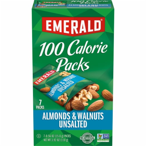 Emerald® 100 Calorie Packs Unsalted Almonds & Walnuts Perspective: front