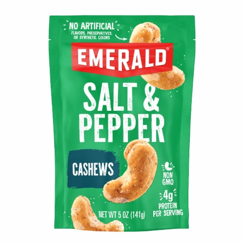 Emerald® Salt & Pepper Cashews Perspective: front