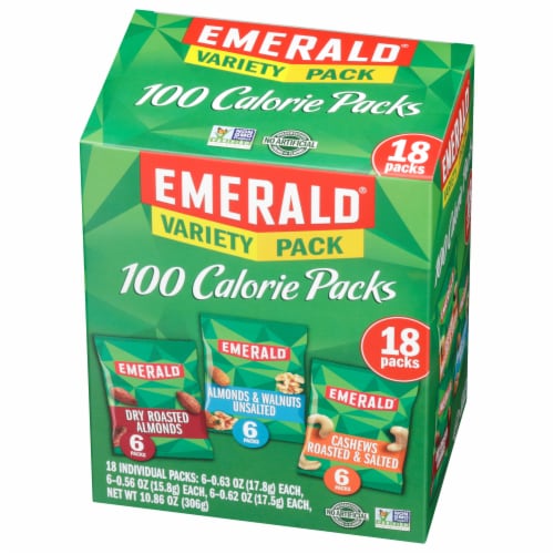 Emerald® Almonds Walnuts & Cashews 100 Calorie Variety Packs Perspective: front