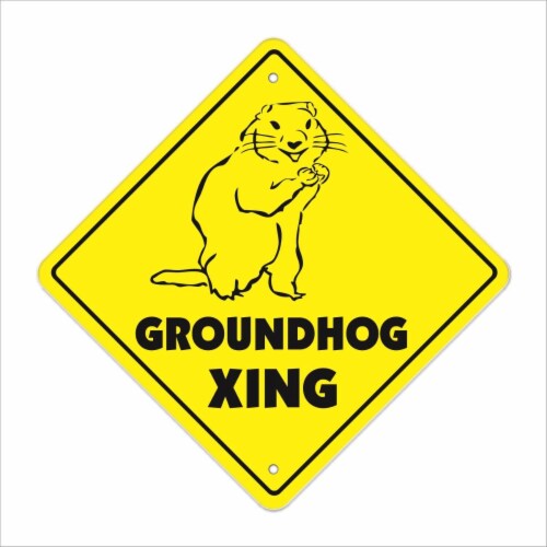 SignMission  12 x 12 in. Groundhog Crossing Zone Xing Sign Perspective: front