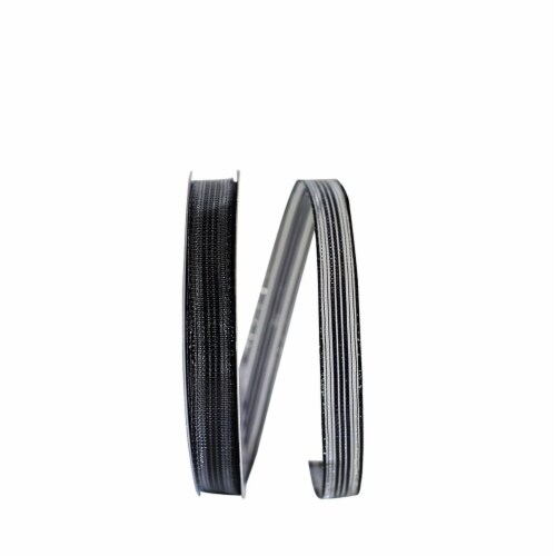 Reliant Ribbon 25767W-031-03K 0.625 in. 50 Yards RD Stripe Mesh Metallic Corsage Wired Edge R Perspective: front