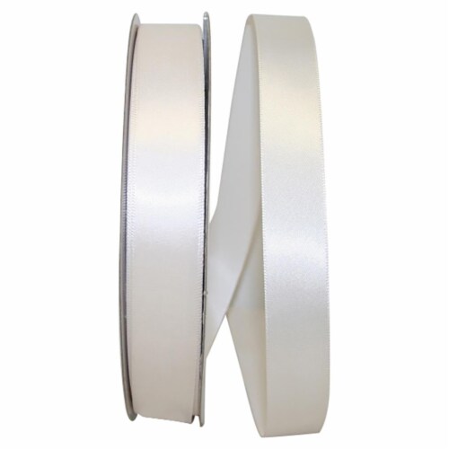 Reliant Ribbon 5150-389-05C 0.875 in. 100 Yards Single Face Satin Ribbon, Antique White Perspective: front