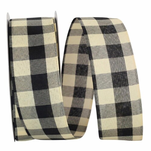 Reliant Ribbon 93461W-721-40K 20.5 in. 50 Yards Country Bufallo Gingham Large Wired Edge Ribb Perspective: front