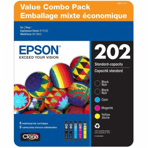 Epson T202 Standard Capacity Ink Cartridge Pack, 2 Black & Cyan/Magenta/Yellow Perspective: front