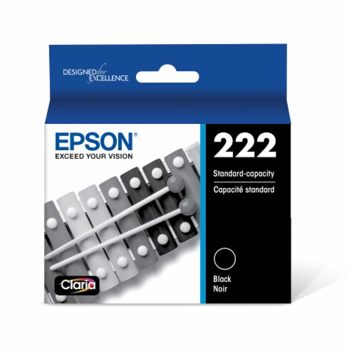 Epson T222 Standard Capacity Black Ink Cartridge Perspective: front