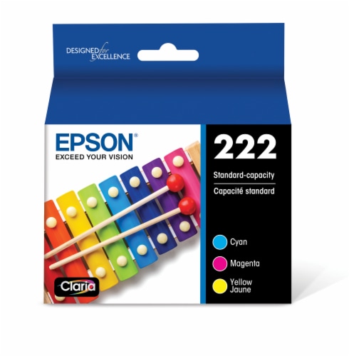 Epson T222 Standard Capacity Color Combo Ink Cartridge Perspective: front