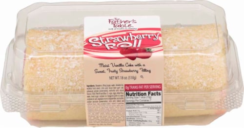 The Father's Table® Strawberry Roll with Butter Cream Filling Perspective: front