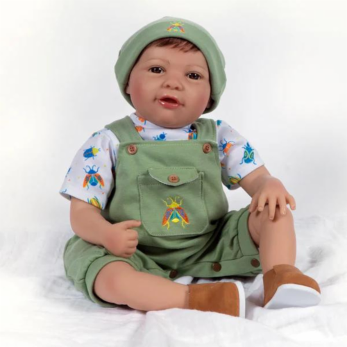 Paradise Galleries 21 Realistic Reborn Baby Boy Doll with Green Overalls Snuggle Bug 1 Piece Fry s Food Stores