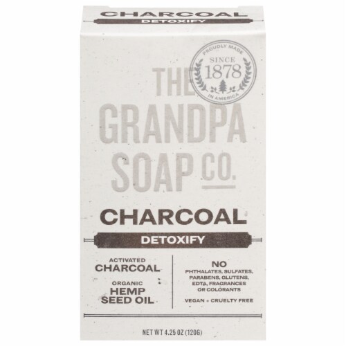The Grandpa Soap Co Charcoal Bar Soap Perspective: front