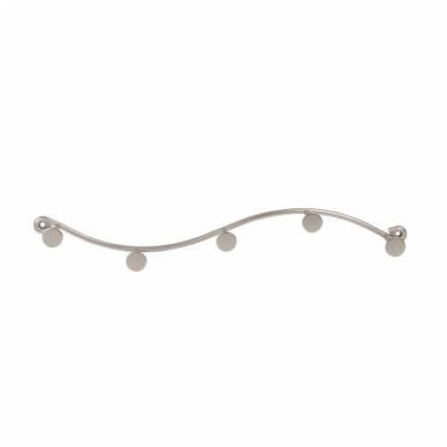Spectrum Sweep Screw Mount 5-Hook Single Rack - Satin Nickel Perspective: front