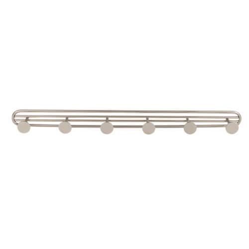Spectrum Armstrong Wall Mount 6-Hook Rack - Satin Nickel Perspective: front