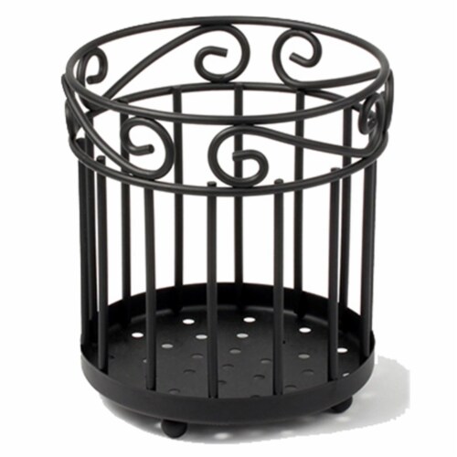 Spectrum Diversified 55810 Scroll Grande Utensil Holder - Black Perspective: front