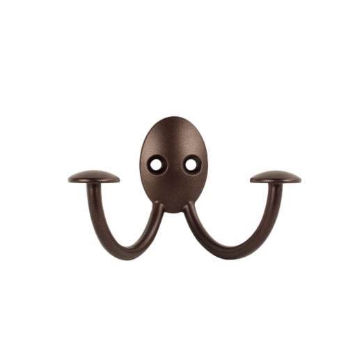 Spectrum Stratford Wall Mount Double Hook - Bronze Perspective: front