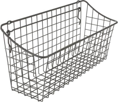 Spectrum Pegboard & Wall Mount Basket - Grey Perspective: front