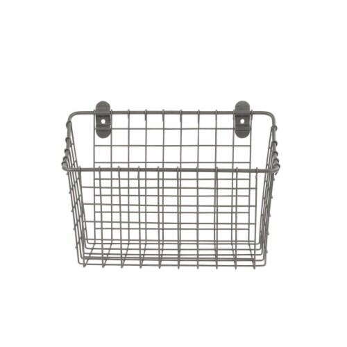 Spectrum Vintage Cabinet and Wall Mount Basket - Industrial Gray Perspective: front