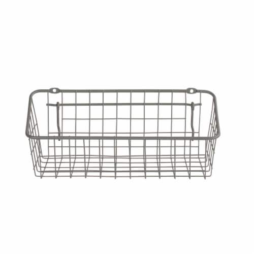 Spectrum Industrial Gray Pegboard Basket and Hook Station Perspective: front