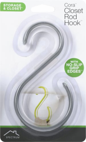 Spectrum Cora Closet Rod Hook - Gray/Clear Perspective: front