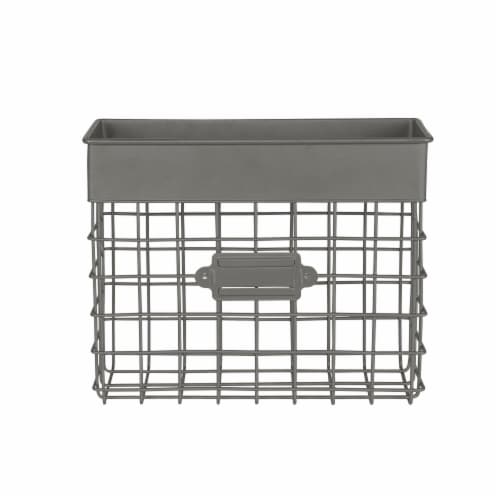 Spectrum Vintage Wall Mount Small Mail Bin - Gray Perspective: front