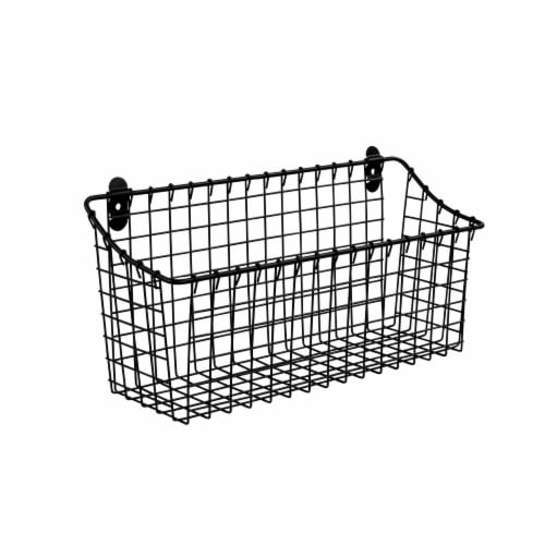 Spectrum Diversified Designs Vintage Living XL Cabinet & Wall Mount Basket - Black Perspective: front