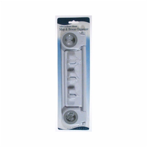 Spectrum Mop and Broom Organizer - White Perspective: front