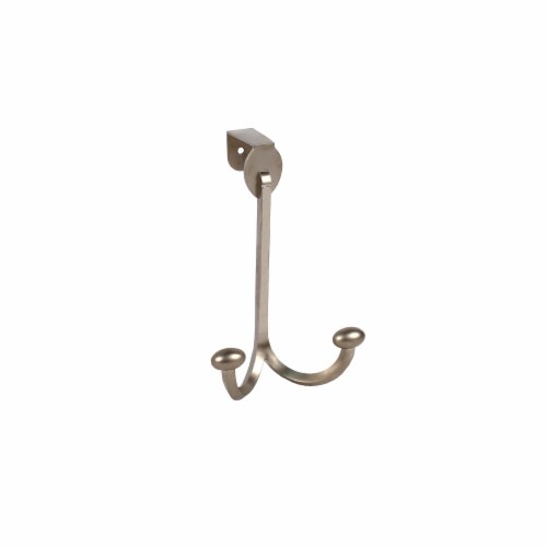 Spectrum Satin Nickel Duchess Over-the-Door Double Hook Perspective: front
