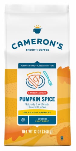 Cameron's Coffee Bag, Flavored, Pumpkin Spice Light Roast Ground Coffee Perspective: front