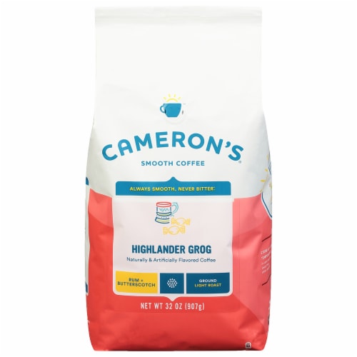 Cameron's® Highlander Grog Rum & Butterscotch Light Roast Ground Coffee Perspective: front