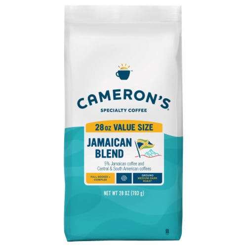 Cameron's Medium-Dark Roast Ground Jamaican Blend Coffee Value Size 28 oz Perspective: front