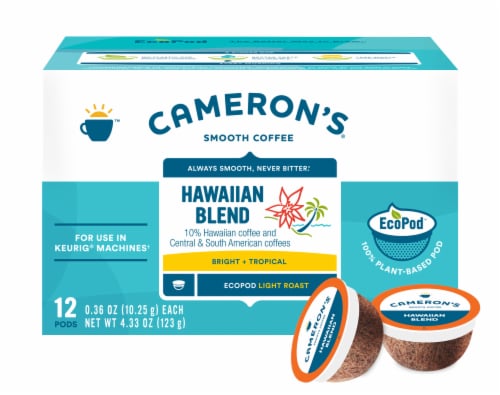 Cameron's Coffee EcoPods, Light Roast Hawaiian Blend Perspective: front
