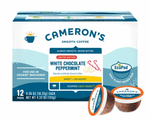 Cameron s Coffee EcoPods White Chocolate Peppermint Light Roast 12 ct Fry s Food Stores