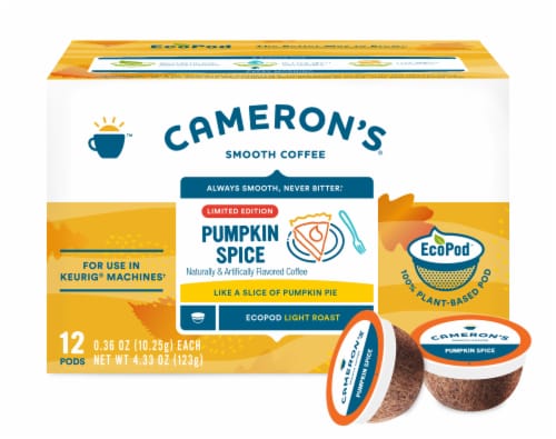 Cameron's Coffee EcoPods Pumpkin Spice Light Roast Perspective: front