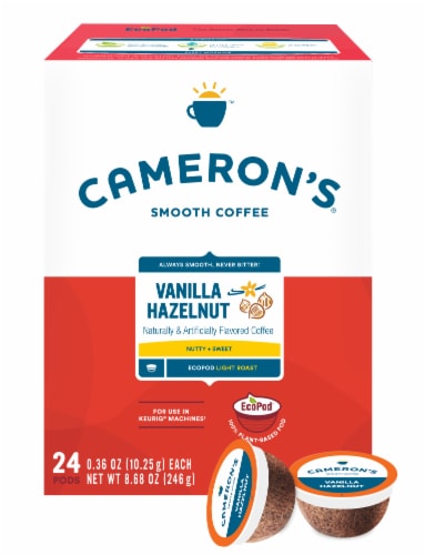 Cameron's® Vanilla Hazelnut Light Roast Coffee EcoPods™ Perspective: front