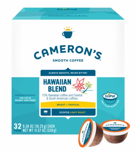 Cameron's Coffee EcoPods, Hawaiian Blend Light Roast Perspective: front