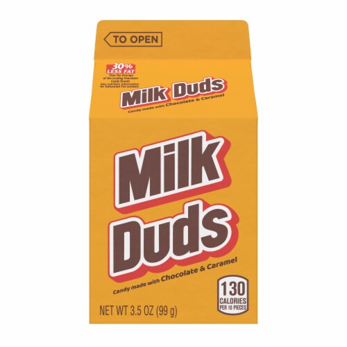 Milk Duds Candy Perspective: front